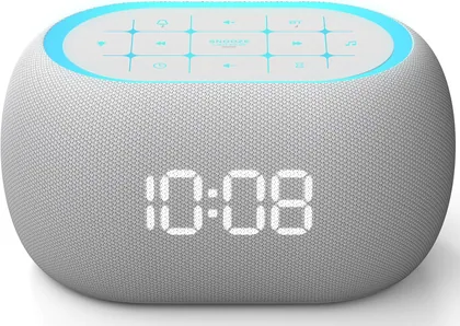Bluetooth Sound Machine Alarm Clock, Grey